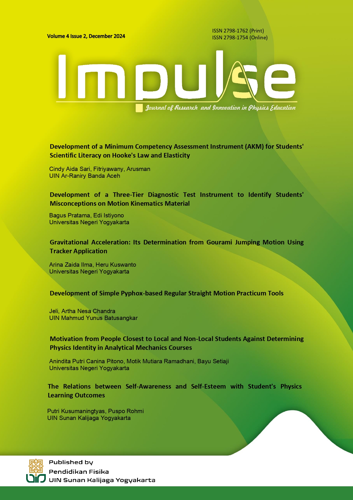 View Vol. 4 No. 2 (2024): Impulse: Journal of Research and Innovation in Physics Education